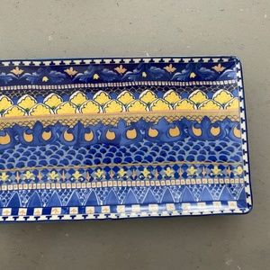 Blue / Yellow / White Williams Sonoma serving platter